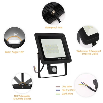 AC175-265V PIR Senzor de Mișcare LED Proiector rezistent la apă în aer liber lumina Reflectoarelor pentru Gradina de Perete Lampă de Securitate Strada Lumina 30W/50W/100W