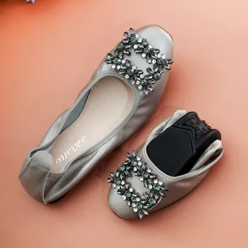 AUCVEE Piele naturala Pantofi Femei Mocasini Confortabile Femei Deget de la picior Pătrat Doamnelor Balet Plat Vintage Pantofi de Vară pentru Femei Pantofi cu Barca