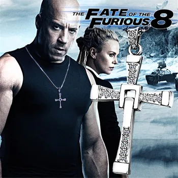 Fast and Furious Filme Cruce Colier pentru Bărbați Lanț Dominic Toretto Bijuterii din Oțel Inoxidabil Pietre de Aur Colier Accesorii