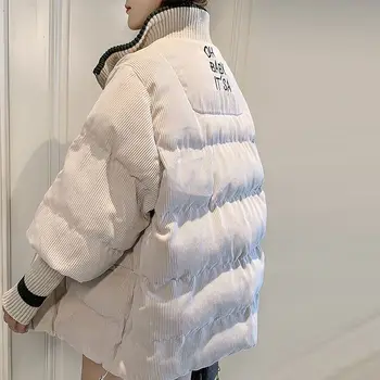 Iarna Cald Gros de Catifea Bumbac Căptușit Haine Femei pe Scurt Stil Stil coreean Pierde Bumbac Căptușit Jacheta jos Haina