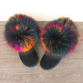 RUIYEE femei de moda de iarnă 2018 nou piele cizme de blană de vulpe cizme din piele plus catifea cizme de iarna cizme de zăpadă