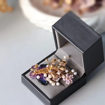FXLRY Elegant lucrate Manual naturale de apă dulce pearl Mori Butterfly broșe pin bijuterii pentru femei