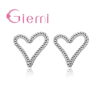 Noua Moda La Modă Inima Tubulare Seturi De Bijuterii Argint 925 Colier Cercei Inel SetsFor Femei Boho Anniverary Cadou