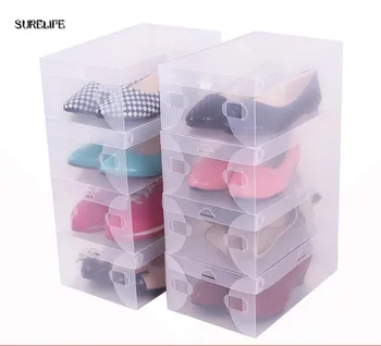 10buc copii/femei/bărbați Clar Pantofi de Plastic Cutie de Depozitare Pliabil Sertar de Tip Box Pentru copii femei barbati Pantofi Organizator