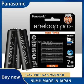Original panasonic Eneloop Pro baterie AAA 950mAh 1.2 v ni-mh camera de ras prerechargeable baterie