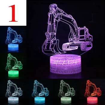 Masina Acril 3D Holograma Lampă 7 Culori Schimbă Lumina de Noapte pentru Copii Touch Comutator lumini Colorate LED-uri USB lampa de Birou Atmosfera lampa D30