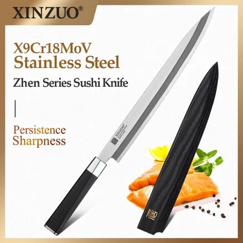 XINZUO Profesionale 270mm Filetat Cutit Bucatar Japonez Cuțit de Bucătărie X9Cr18MoV Oțel Sushi, Sashimi de Somon Cuțite Cutie de Cadou