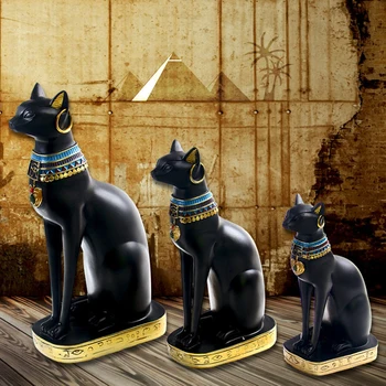 Egiptean Zeita Bastet Pisici Figurina De Colectie Statuie Decor De Birou Acasă