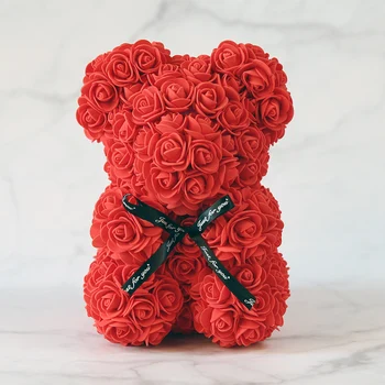 23CM Mini Cutie de Cadou Rose Urs 25CM Teddy Bear Flori Artificiale Urs Pentru Ziua Îndrăgostiților Prietena Cadou de Nunta Decorative