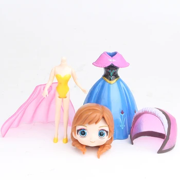 12buc/set Princess Elsa Anna Sofia Sofia Albă ca Zăpada Sirena figura Cu Magic Clip Schimba Rochia Figura Jucărie pentru copii