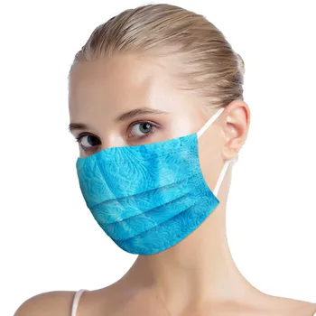 Mixt Color Adult De Unica Folosinta Masca Model De Imprimare Spunlace Țesătură Pânză De Protecție Gura Masca Respirabil Relief Faceshield