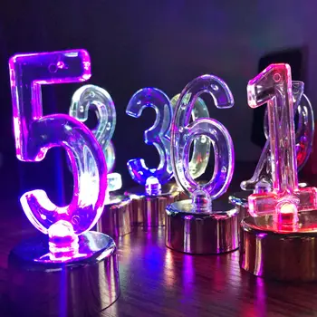 Personaliza 1 BUC Electronice Lumânări de Culoare Multi Intermitent Numărul de LED-uri de Lumină Ceai DIY Numărătoarea inversă Lampa de Noapte Pentru Nunta, Petrecere de Aniversare