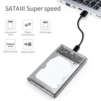 2.5 inch HDD SSD Caz SATA la USB 3.1 Transparent 5Gbps Gen 1 Tip C Solid state Drive Dick Caseta Adaptor pentru Windows Mac OS