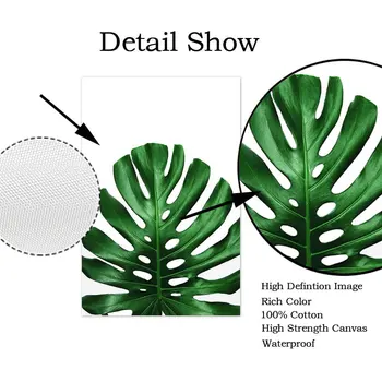 Planta verde de Arta de Perete Tropicale cu Frunze Botanică Panza de Imprimare Monstera Frunze de Banane Decor Tropical, Imagini de Perete pentru Camera de zi