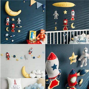 DIY camera Copilului, decoratiuni textile moi decorative umerase nori stele luna jucarii copii sugari dormitor autocolante de perete cosmonaut jucarii