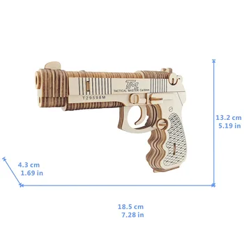 1:1 din Lemn Asamblate Pistol de Jucărie Puzzle 3D DIY Manual Jucărie de Construcție instituțională Jucarii