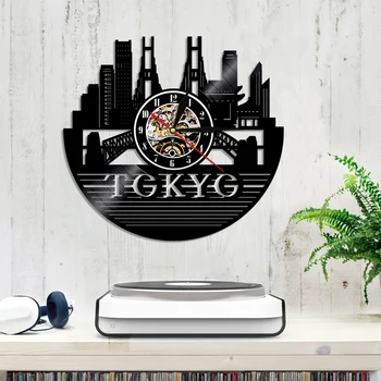 Tokyo Urbanism Disc De Vinil De Perete Ceas De Capitala Japoneză Tokyo Ceas De Perete Japonez, Arta De Perete Decor Japonia De Călătorie Cadou Suvenir
