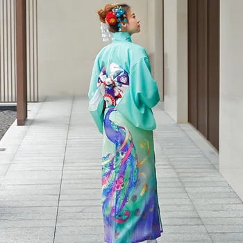 Chimono Tradițional Japonez Femeie Florale De Moda Haori Îmbrăcăminte Cu Centura De Primăvară Oriental Party Fotografie Haine Pentru Doamna