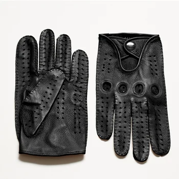 New Sosire Lux Barbati Din Piele Mănuși Piele Mănuși Moda Barbati Negru Respirabil Conducere Mănuși Pentru Bărbați Mănuși Cu Un Deget