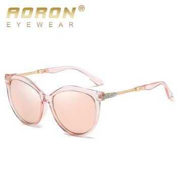 AORON de Lux ochelari de Soare Polarizat Femei de Moda ochelari de Soare Rotund clasic Design ochi de pisica UV400 Ochelari de Soare