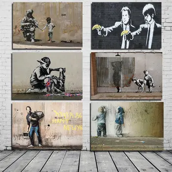 Banksy Poster Graffiti Pop-Arta de Perete Panza Pictura Arta Postere si Printuri Abstracte Imagini de Perete pentru Camera de zi Decor Cuadros