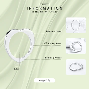 Colusiwei New Sosire Design Argint 925 Inima Moda Inel Clasic Simplu Ins Stil Inele Pentru Femei Bijuterii