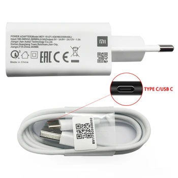 Original XIAOMI MI USB QC3.0 Rapid Încărcător de perete cu Micro Usb și Tip C Cablu pentru XIAOMI Mi 9 8 SE CC9 A3 Redmi K20 Nota 7 Pro