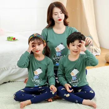 Mama și Fiica Familiei Haine de Potrivire Seturi de Pijamale de Iarnă de Bumbac, Pijamale Copii Mâneci Lungi Sleepwear Familia îmbrăcăminte de noapte