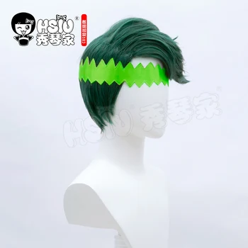 HSIU Anime aventura bizar jojo cosplay Rohan Kishibe peruca cosplay verde Inchis parul scurt cadou Gratuit de brand capac de peruca