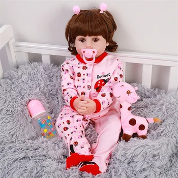 22 inch Realist Renăscut Baby Dolls Plin de Silicon Vinil Realist Fata de Papusa Pentru Copii, Cadouri de Ziua de nastere cel Mai bun Tovarăș de joacă