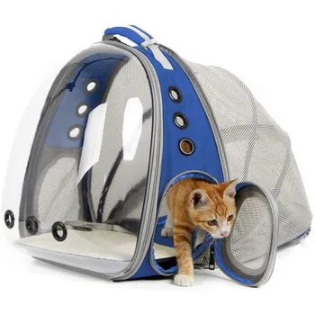 Pisica Transparent Capsulă Spațială Pisica De Companie Respirabil Rucsac Caine Mic Care Transportă Cușcă În Aer Liber Călător Catelus De Companie Pisoi Sac De Transport
