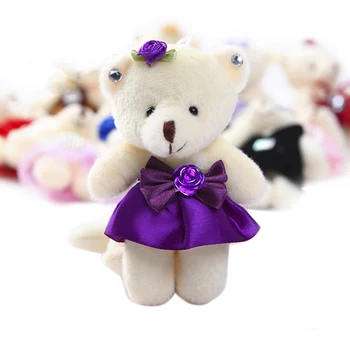 10buc Bumbac Copil Jucării de Pluș Papusa Mini Mic Ursuleț de pluș Buchete de Flori Urs pentru Nunta