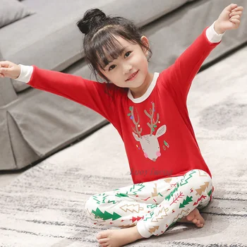 Pijamale fete din Bumbac pentru Copii Pijamale Copii Costum Iarna Complet Maneca Pijamas Infantil Haine Fete Haine pentru Copii 4 6 8 10 12Y