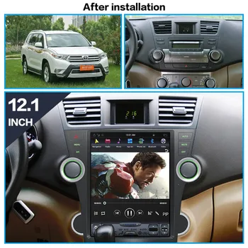 4G+128G Lte ecran Vertical android 9.0 multimedia video player radio pentru Toyota Highlander 2009-2013 navigare stereo gratuit dsp