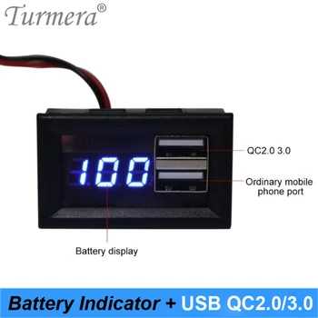 Turemra 12V 24V Baterie Indicator Voltmetru QC 2.0 3.0 Port USB pentru Auto 12V Încărcător de Telefon și o sursă de Alimentare Neîntreruptă Baterii