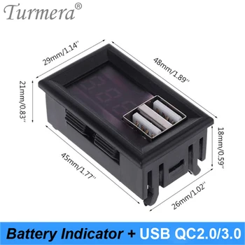 Turemra 12V 24V Baterie Indicator Voltmetru QC 2.0 3.0 Port USB pentru Auto 12V Încărcător de Telefon și o sursă de Alimentare Neîntreruptă Baterii
