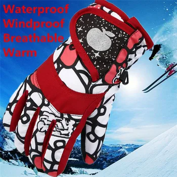 Băieți Fete Impermeabil Manusi de Schi pentru Copii de Iarna de Cald Mănuși de Schi Zapada Sport cu un Deget în aer liber Snowboard Cyling Mănuși #3D06