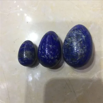 Set de 3 buc natural lapis lazuli yoni ouă de cristal ouă Ben Wa mingea pentru femei Kegel exercițiu de Masaj si Relaxare