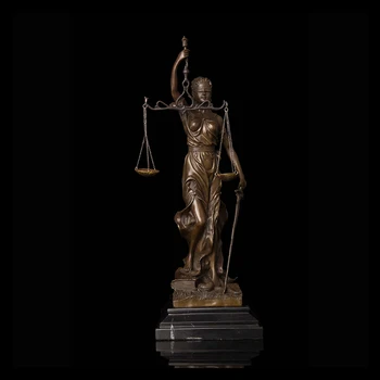 Ivorique DS191 Doamna Justiție Zeita greaca Statuie de Bronz Orb Themis Justitia Sculptura Mitologia Figurina Epocă de Artă Clasică