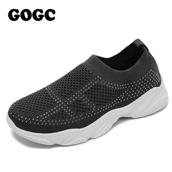 GOGC Femei Pantofi Casual Moda Respirabil de Mers pe jos de Plasă Pantofi Plat Femeie Alb Adidasi Femei 2019 tenisi G699
