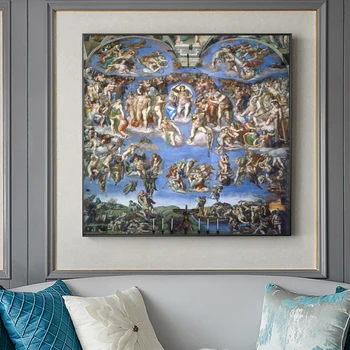 Clasică Pictura Celebra Capela Sixtina a lui Michelangelo, Postere si Printuri de Arta de Perete Panza Pictura pentru Camera de zi Decor Acasă