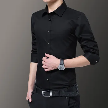 De mari Dimensiuni Tricou 8XL 2020 Oameni Noi Afaceri Solid Dress Shirt Modern, Casual Tineretului Social Camasa cu Maneca Lunga Camisa Masculina