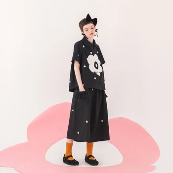 Imakokoni negru polka dot pantaloni design original Japonez de nișă simplu pantaloni largi femeie de 20 de Amoi 202908