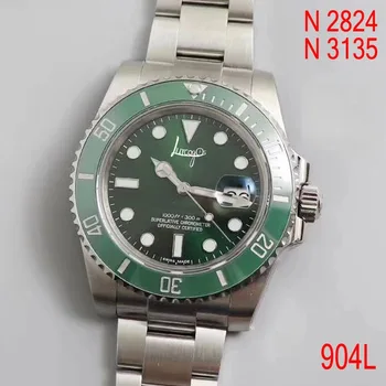 Ceas High-end 904L Lux Verde Sub-Marine ceas mecanic 1:1 bărbați bezel ceramica de sticlă de safir scufundări NOOB ETA 3135 AAA +