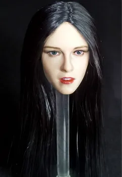 în stoc 1/6 scară de sex Feminin Kristen Stewart Cap Sculptură lung și drept negru /auriu par a se potrivi 12