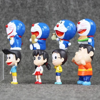 5-7cm 8pcs/lot Anime Doraemon Nobita Sizuka Takeshi Mini PVC acțiune figura Model de Jucării drăguț Papusa pentru copii Cadouri