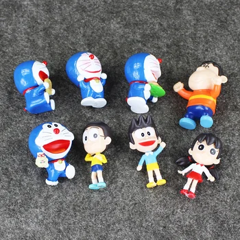 5-7cm 8pcs/lot Anime Doraemon Nobita Sizuka Takeshi Mini PVC acțiune figura Model de Jucării drăguț Papusa pentru copii Cadouri