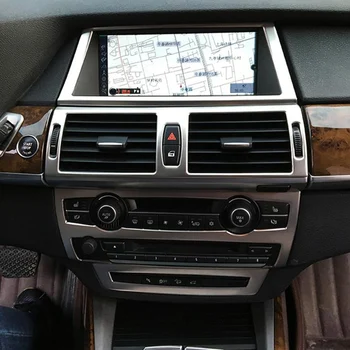 Auto styling Consola centrala Aer Condiționat Priza cadru acoperă Autocolante garnitura pentru BMW X5 E70 X6 E71 Accesorii din Oțel Inoxidabil