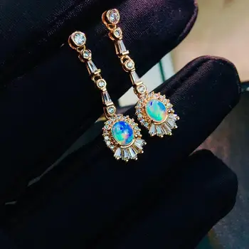 KJJEAXCMY boutique de bijuterii argint 925 incrustat Naturale Opal Inel de piatră prețioasă Cercei Colier pentru Femei Set Suport de detectare a