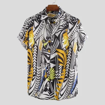 Îmbrăcăminte pentru bărbați 2020 Barbati Nou Tipărite Cămașă cu mânecă Scurtă Hawaiian Beach Shirt Plus Dimensiune Camisas Hombre Para